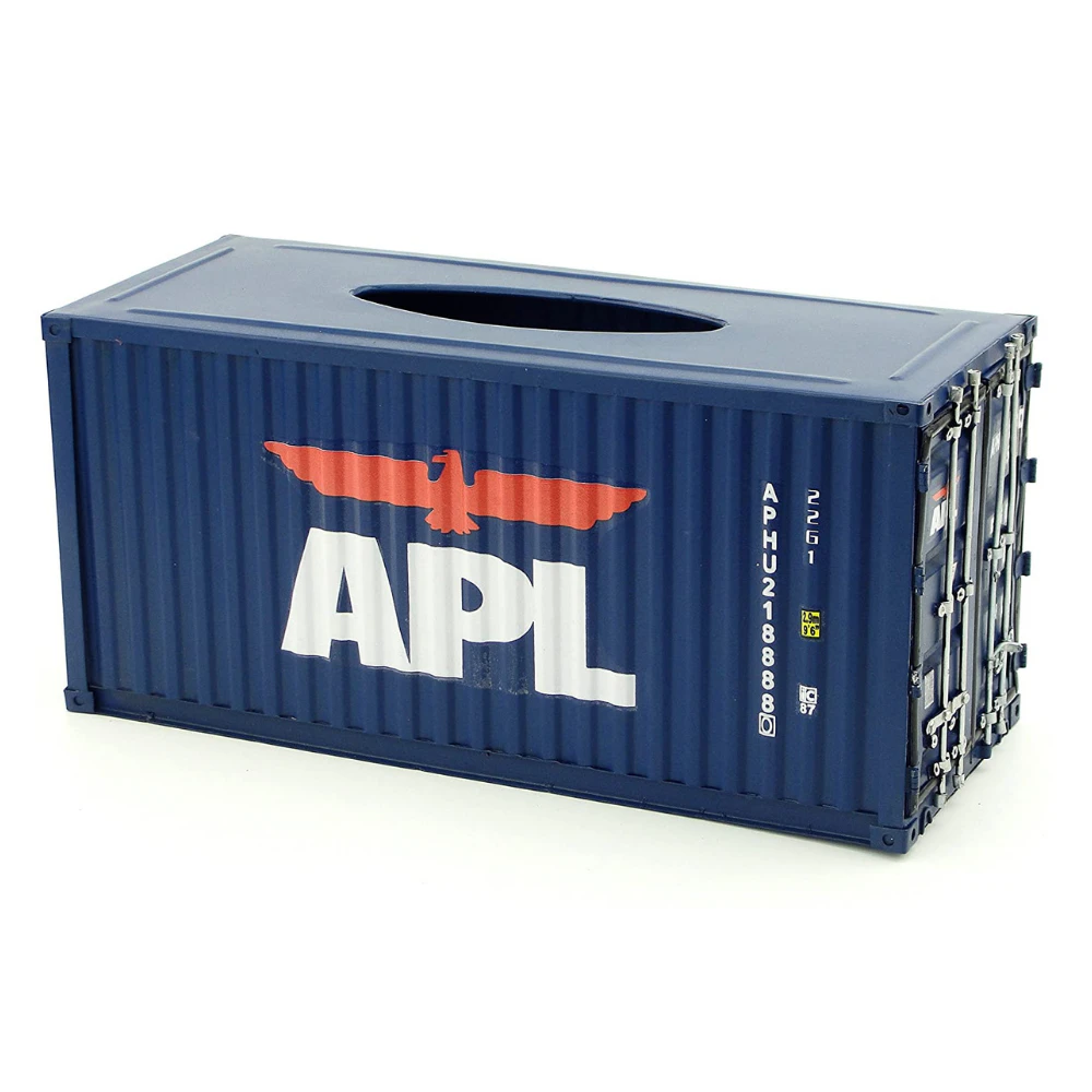 APL Vintage Diecast Metal Cargo Container Tissue Box