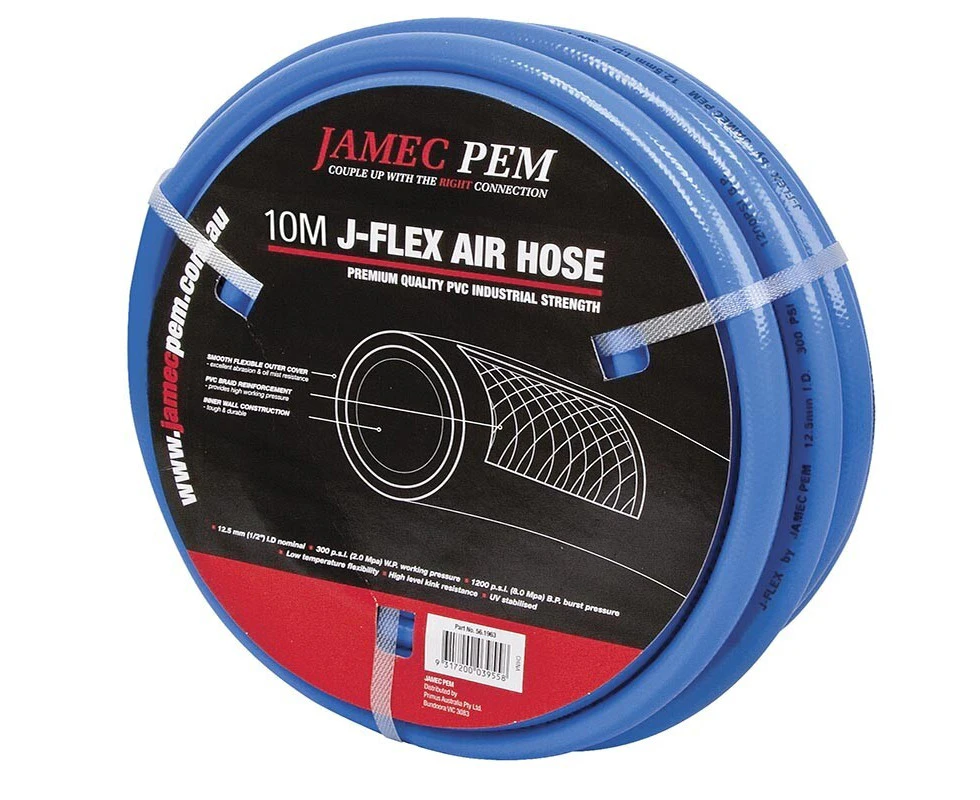 Jamec Pem PVC Reinforced Braided Air Hose No Fitting 20m 56.1969