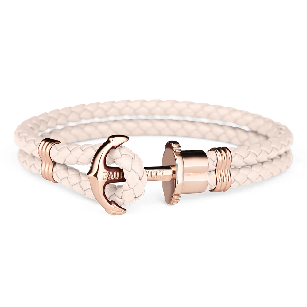 Paul Hewitt Phrep Leather Rose Gold / Pink Rose Bracelet - S