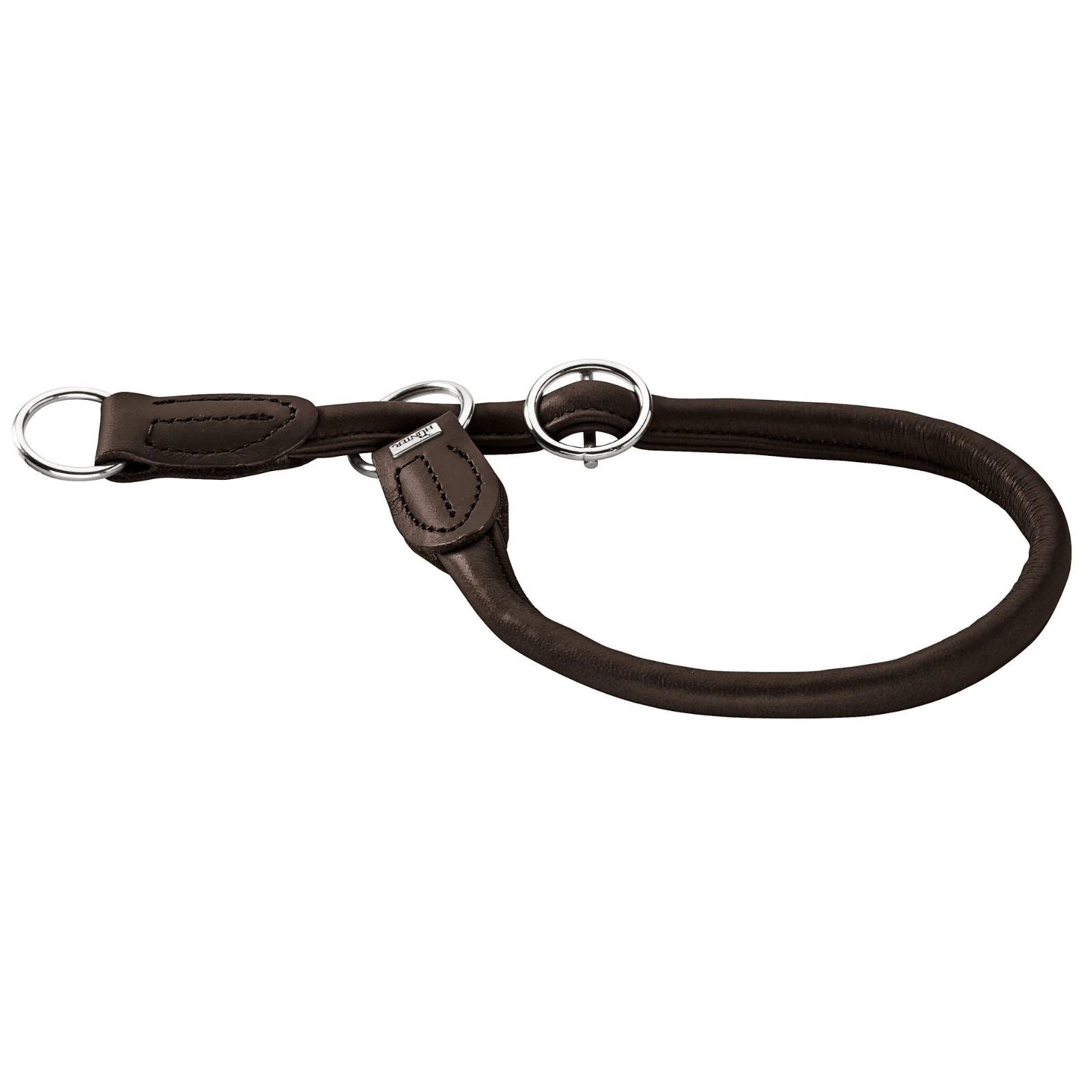 Hunter Rolled Elk Dog Training Collar - Dark Brown