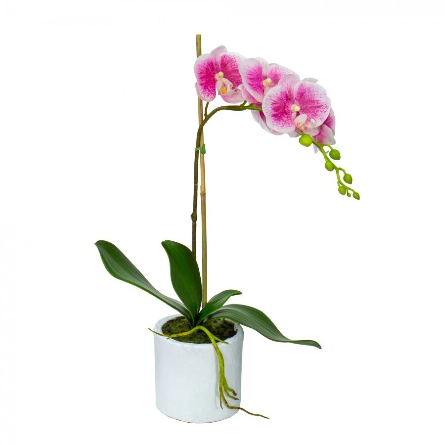 48cm Potted Phalaenopsis Orchid in Pot Fake False Artificial Flowers - Mauve