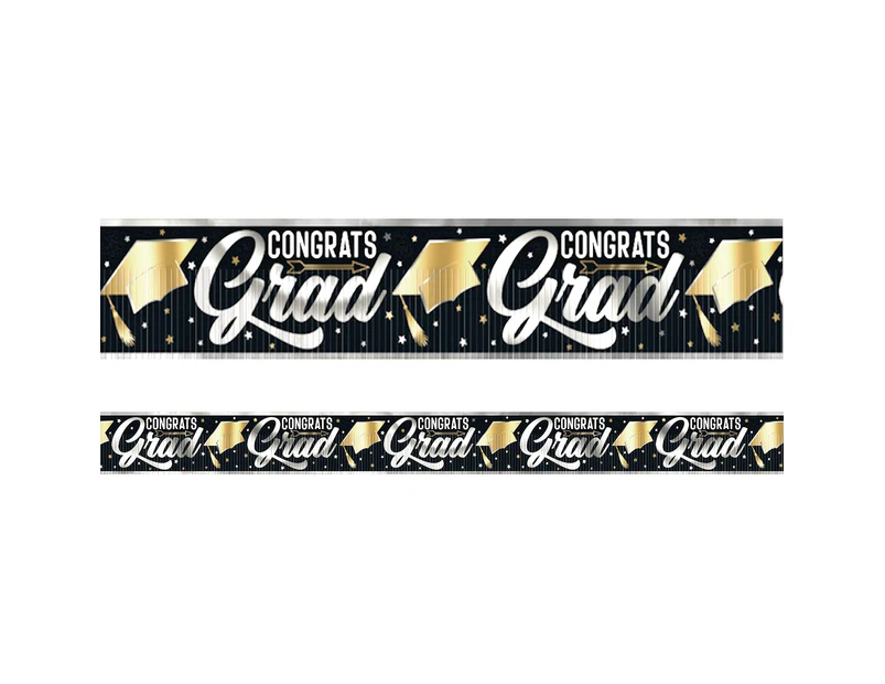 Dazzling Congrats Grad Foil Fringe Banner