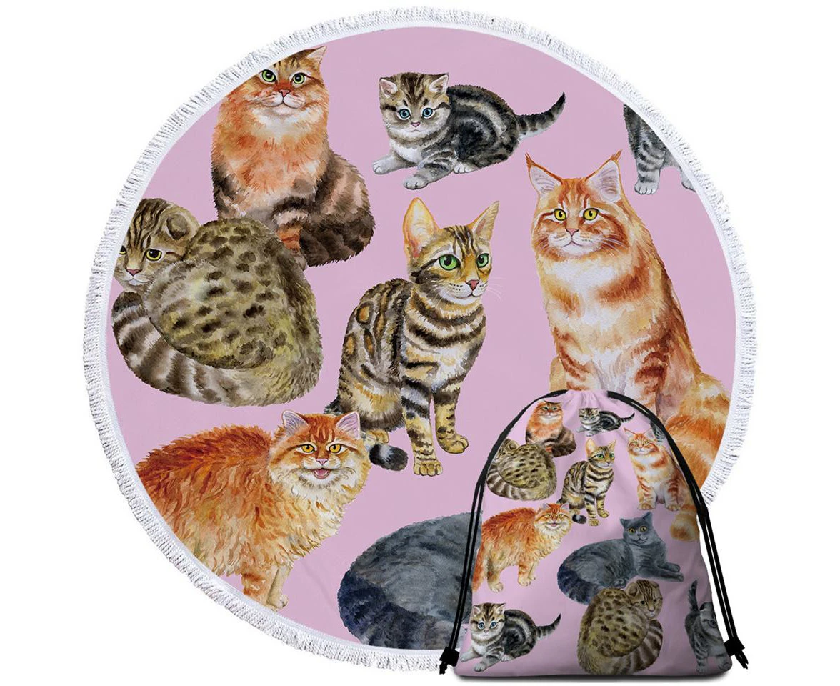 Painted Cats Beach Towel