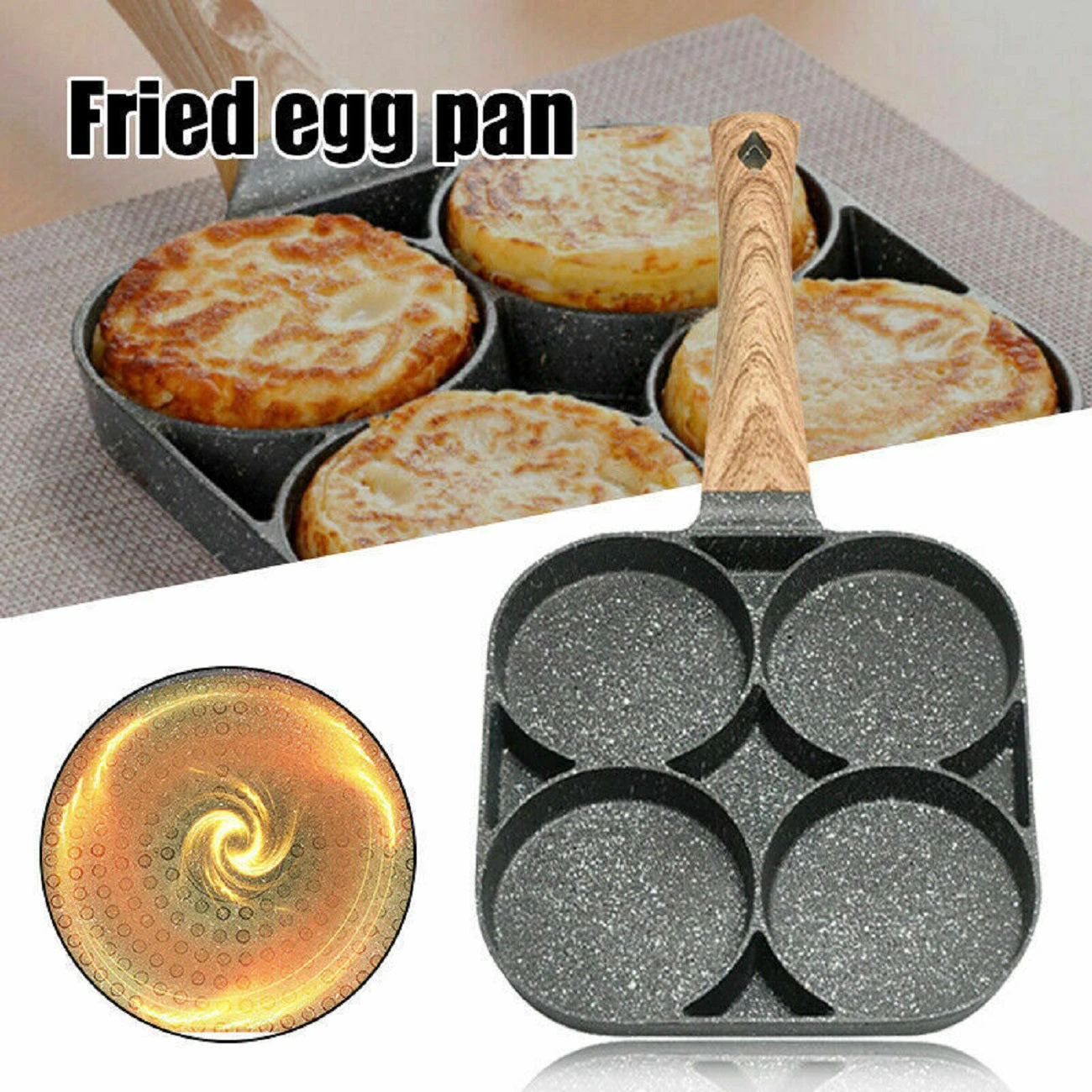 4 Cup Fried Egg Pancake Burger Pan Non Stick Breakfast Egg Maker Pan Cookwares