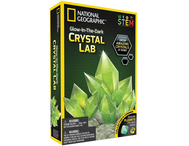 National Geographic Glow-In-The-Dark Growing Crystal Lab Kids Activity Toy 8+