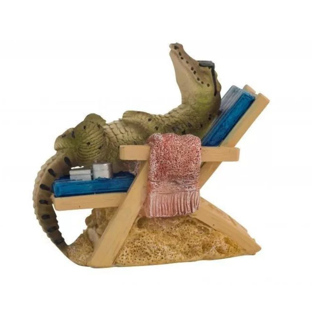 Australiana Crocodile on Deck Chair Figure 14cm