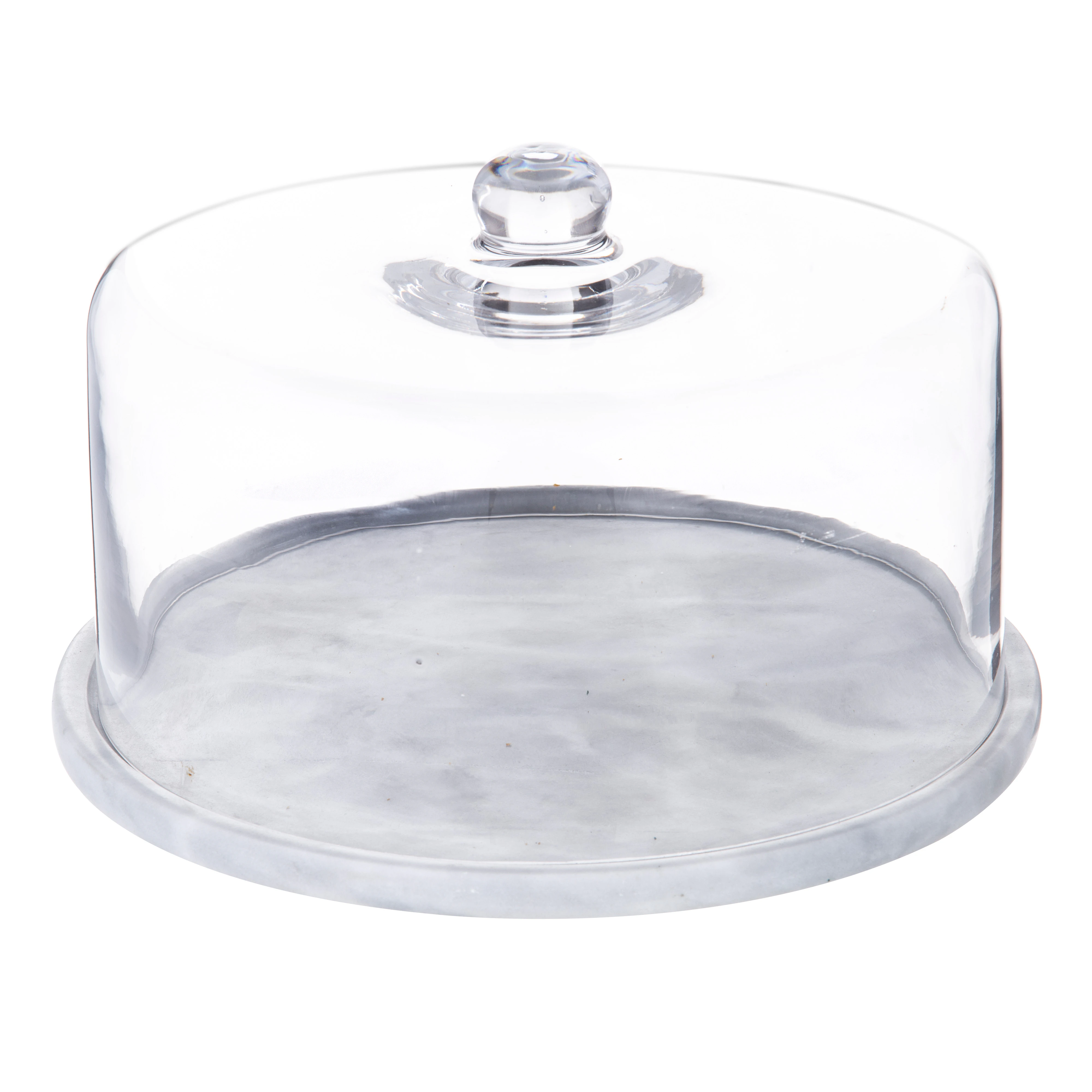 Davis & Waddell Cake Stand with Dome Nuvolo Marble Round Charcuterie Cheese Holder Serving Platter Food Cloche