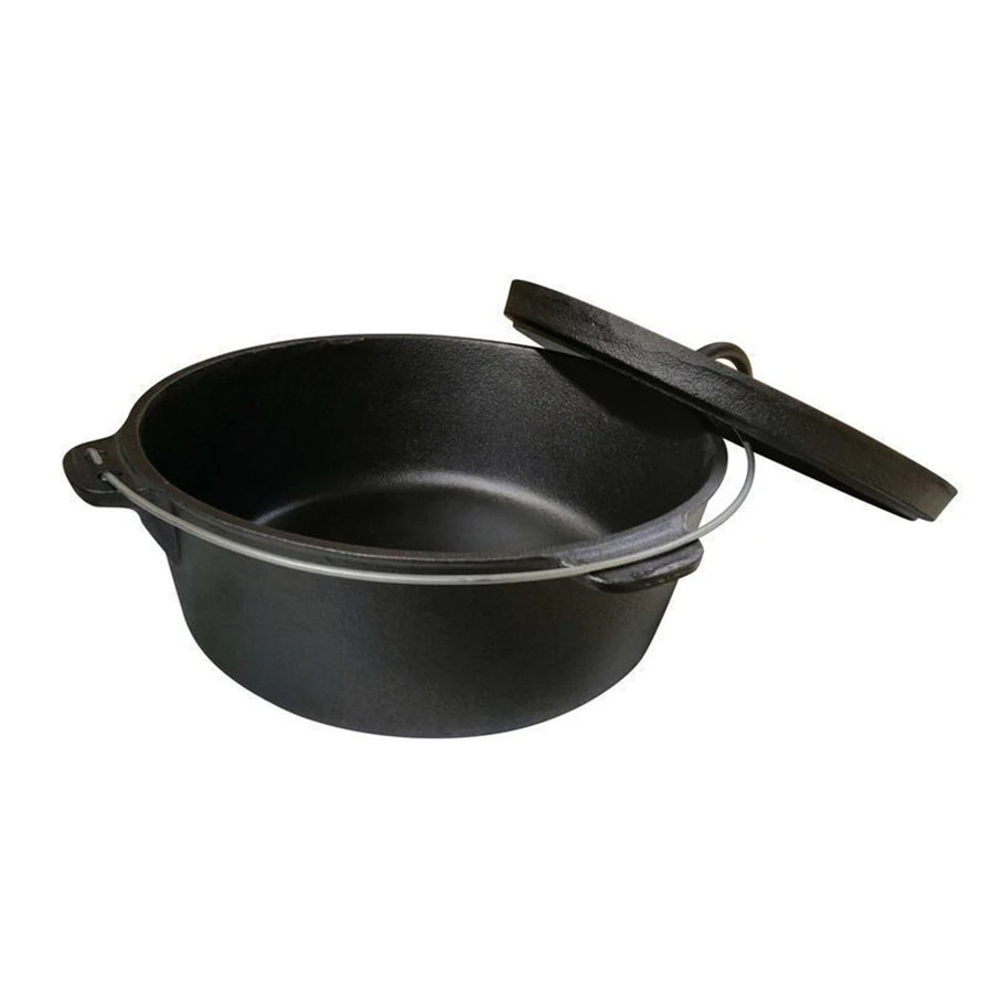 Round Dutch Oven 12Q | Cast iron Camp Oven | Preseasoned