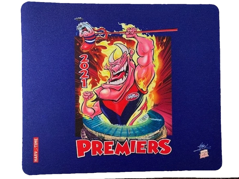 Demons Premiers 2021 Mascot Paul Harvey Design Mouse Mat