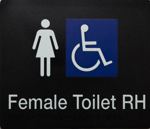 Female Disable Right Hand Toilet Sign