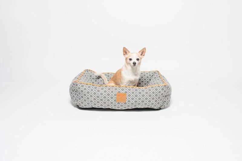 MOG AND BONE BOLSTER BED GREY IKAT SMALL