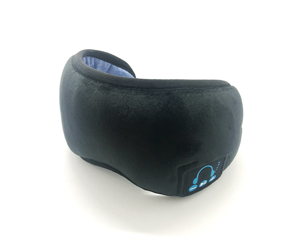 Wireless Stereo BT Sleep Mask Soft Earphones - Black