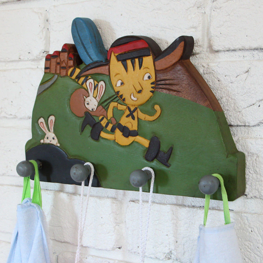 Wooden Wall Hooks Clothes Hanger CAT ROBINHOOD