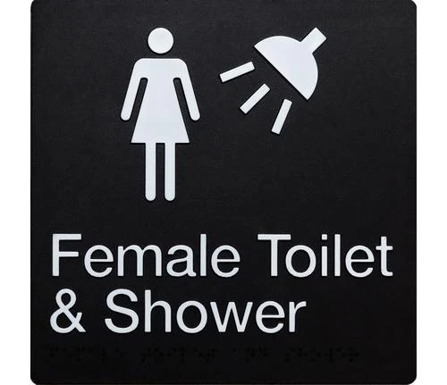 Female Toilet & Shower Braille Toilet Sign