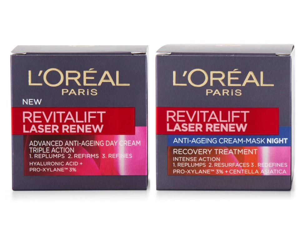 L'Oreal Paris Revitalift Laser X3 Anti-Ageing Day Cream & Night Cream-Mask 50mL Duo