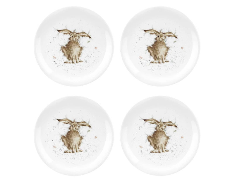 Wrendale Designs By Royal Worcester Coupe Plates - Hare Set of 4