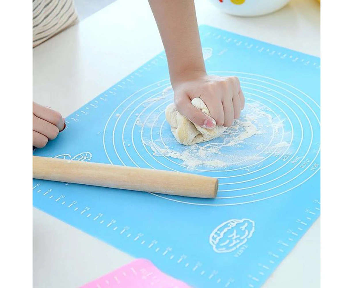 Non-Stick Silicone Baking Cake Dough Fondant Rolling Kneading Mat - DEEP SKY BLUE