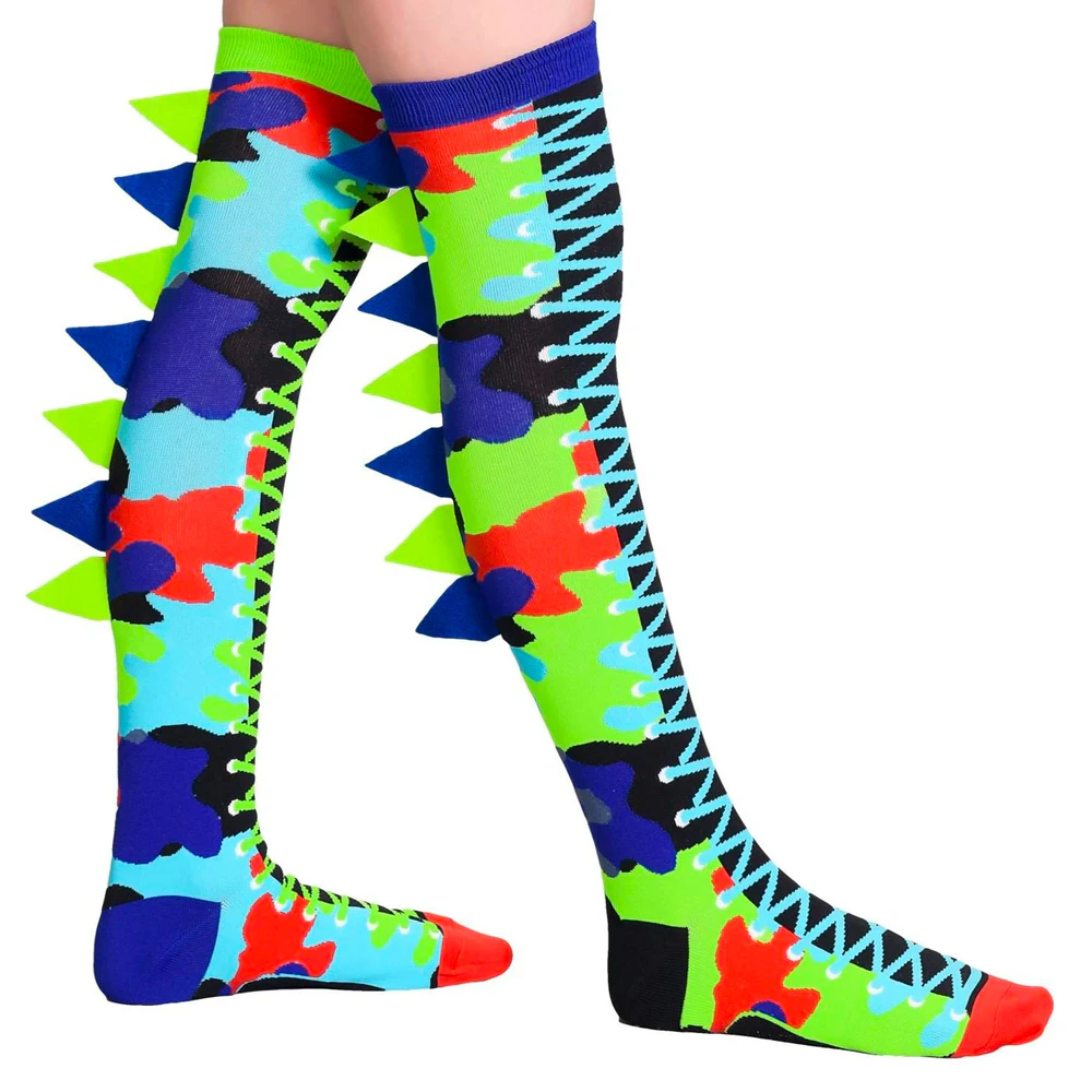 Madmia Madmax Dinosaur Long Knee High Dino Socks Pair Unisex - Madmax Dino