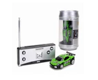 Mini RC Car in a Can Radio Remote Control Micro Racing Car (Green)