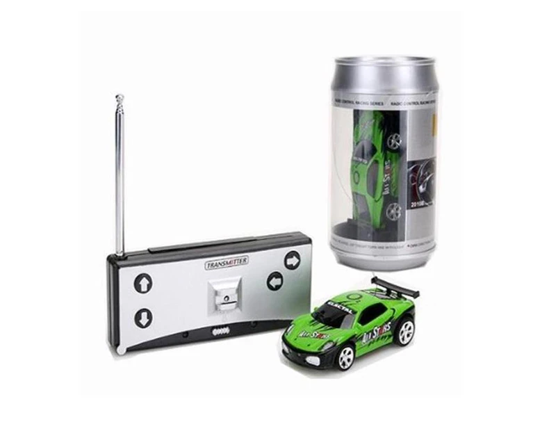 Mini RC Car in a Can Radio Remote Control Micro Racing Car (Green)