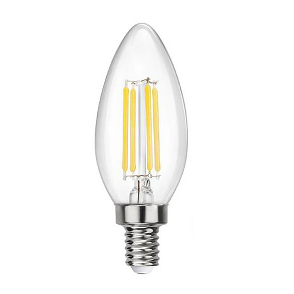 LV Luce LED 4W Filament E14 C35  Pointed - Chandelier Light Bulbs - 6000K