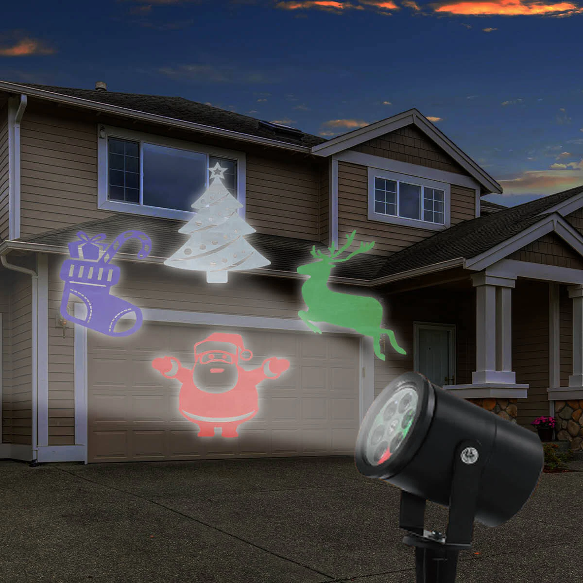 Christmas By SAS Light Projector LED Solar Lighting Rotating Festive Theme