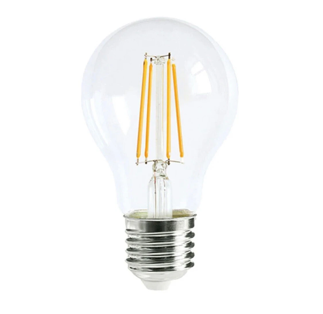 3 Pack x 8w 240v A60 GLS LED Filament Light Bulb - E27 Clear 6000K Daylight