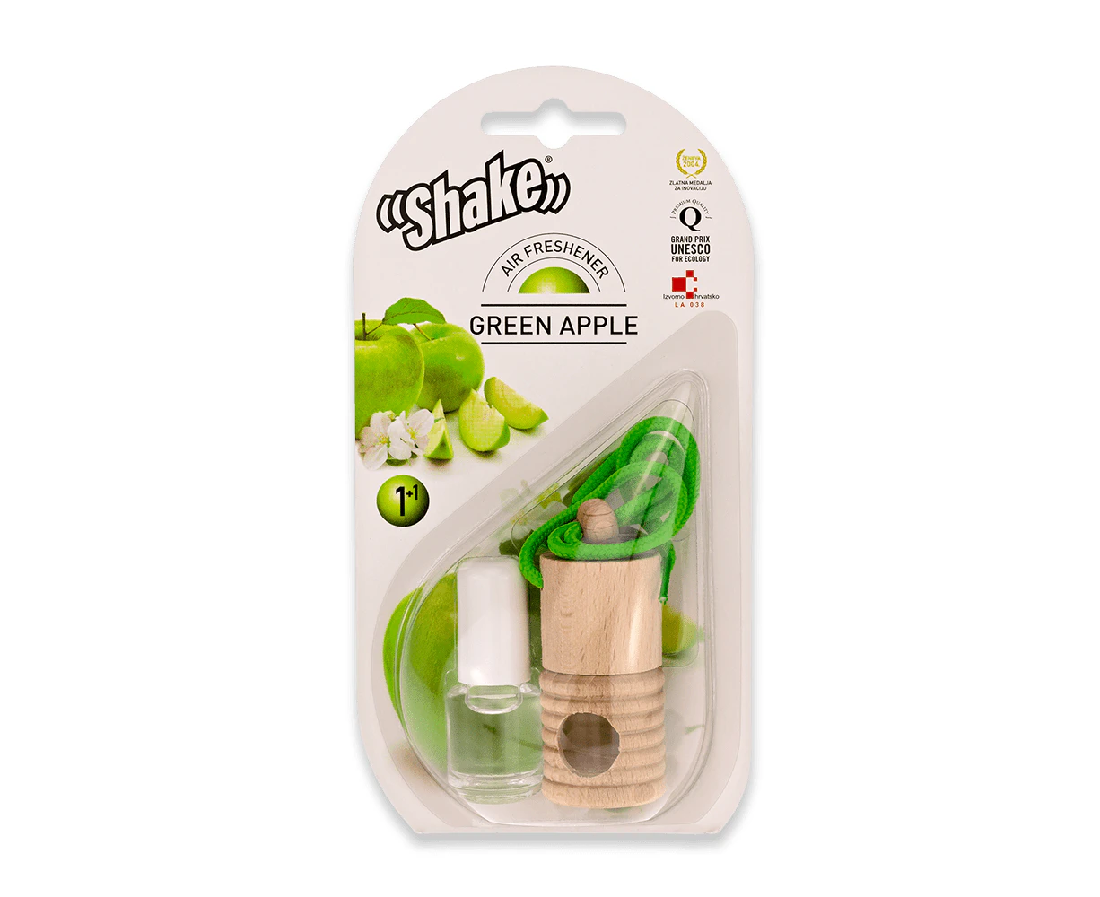 Shake Car Air Freshener + 1 Refill - Green Apple