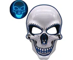 Halloween Mask, LED Glowing Horror White Skull Mask,Grim Reaper Mask