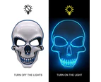 Halloween Mask, LED Glowing Horror White Skull Mask,Grim Reaper Mask