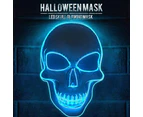 Halloween Mask, LED Glowing Horror White Skull Mask,Grim Reaper Mask