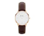 Rose & Coy Mini Pinnacle Ultra Slim 34mm Rose Gold | Dark Brown Watch