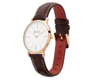 Rose & Coy Mini Pinnacle Ultra Slim 34mm Rose Gold | Dark Brown Watch