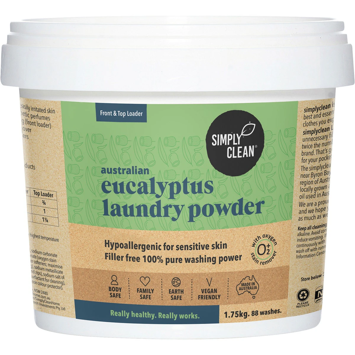 Simply Clean Eucalyptus Laundry Powder 1.75kg