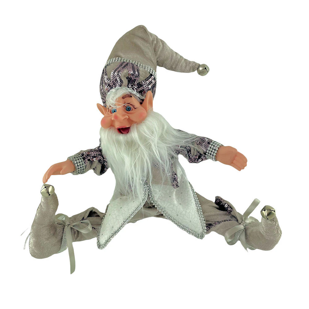 Christmas Theatre Elf Mauve Grey 40cm