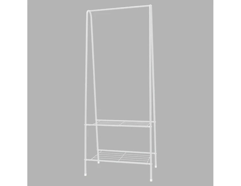 Clothes Storage Rack Clothes Garment Rail Stand Wardrobe Organiser Hanger Shelf [Colour: WHITE]