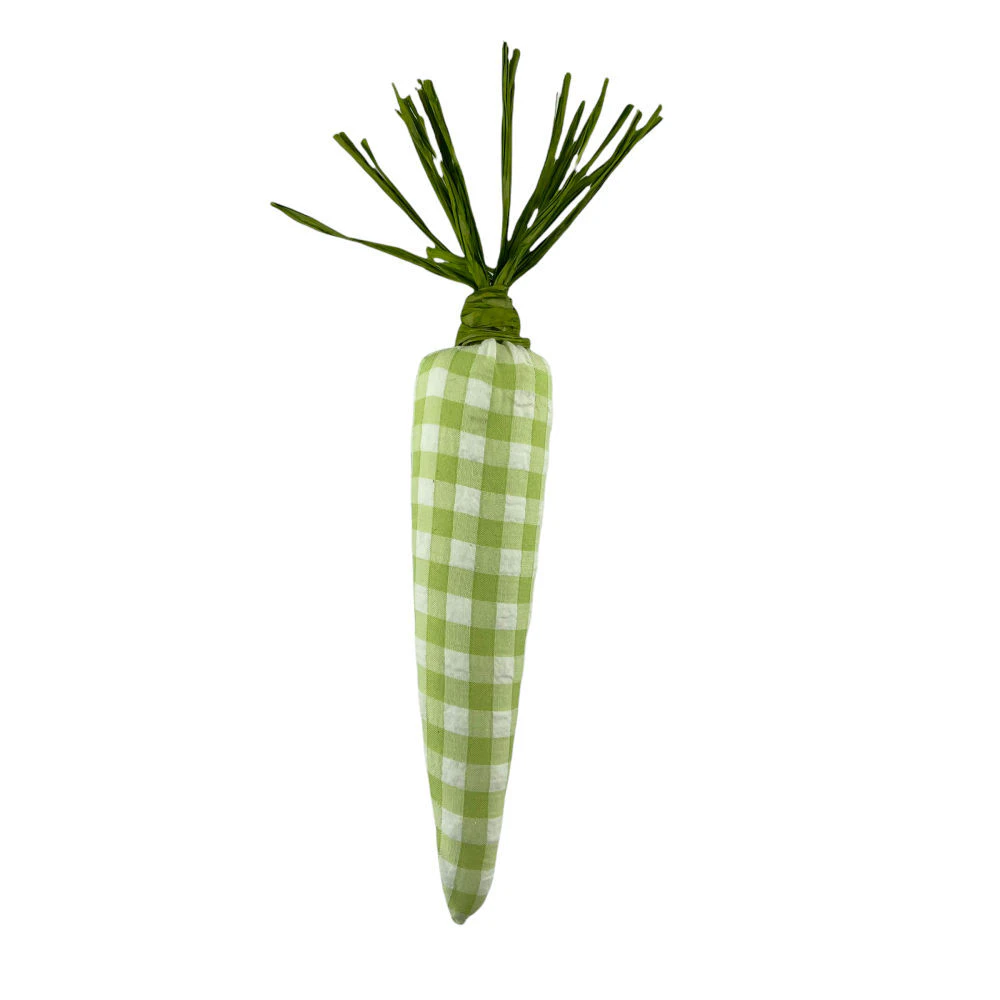 Mark Roberts Easter Carrot Green Check 18cm