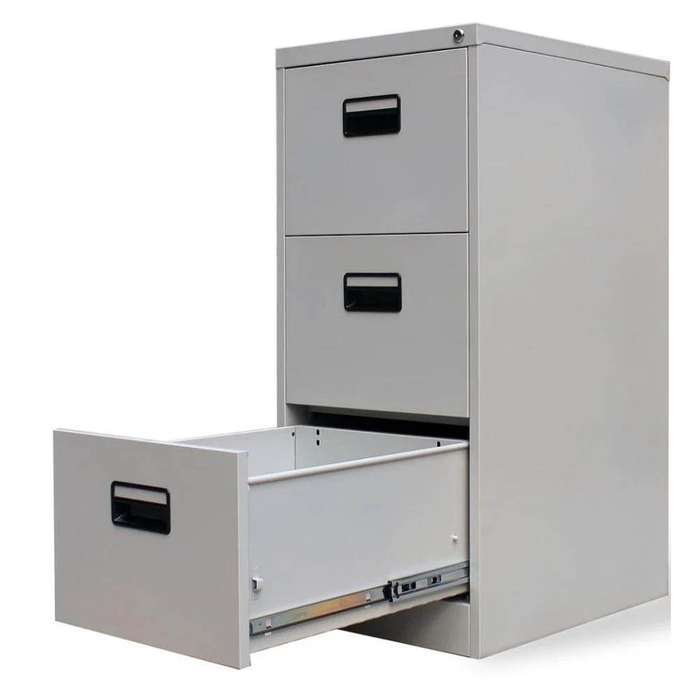 3 Drawer Filing Cabinet Home Office Documents Safe Steel File Storage Organiser