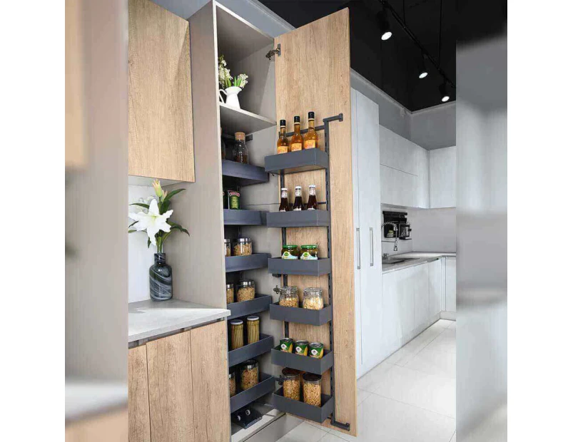 Elite Nero Open-Out Tandem Pantry - 1700mm Height - for 600mm Wide Cabinet - Internal Unit