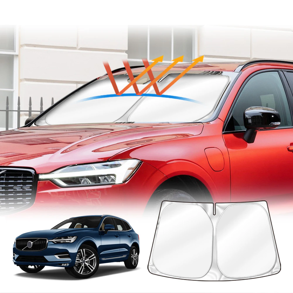 Windshield Sun Shade for Volvo XC60 2017-2024 Blocks UV Rays Sun Visor Protector Foldable Sunshade