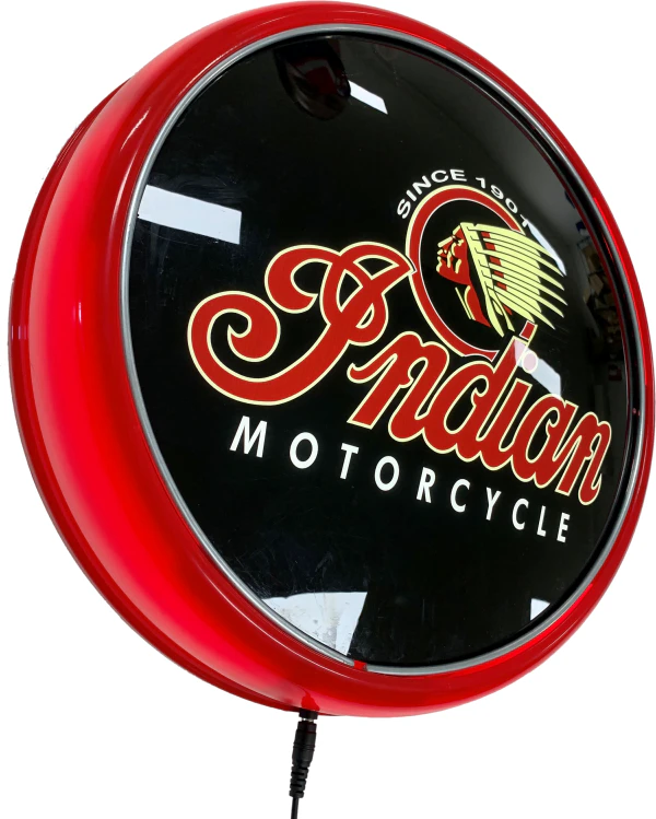 Indian Motorcycle LED Bar Lighting Wall Sign Light Button RED