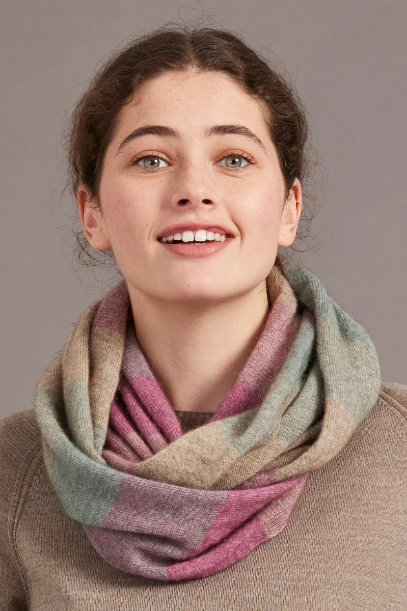 McDonald Possum Merino Ombre Snood Scarf - Mint / Heather / Mocha