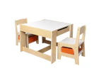 BoPeep Kids Table and Chairs Set Storage Box Toys Play Desk Wooden Study.