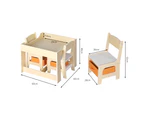 BoPeep Kids Table and Chairs Set Storage Box Toys Play Desk Wooden Study.