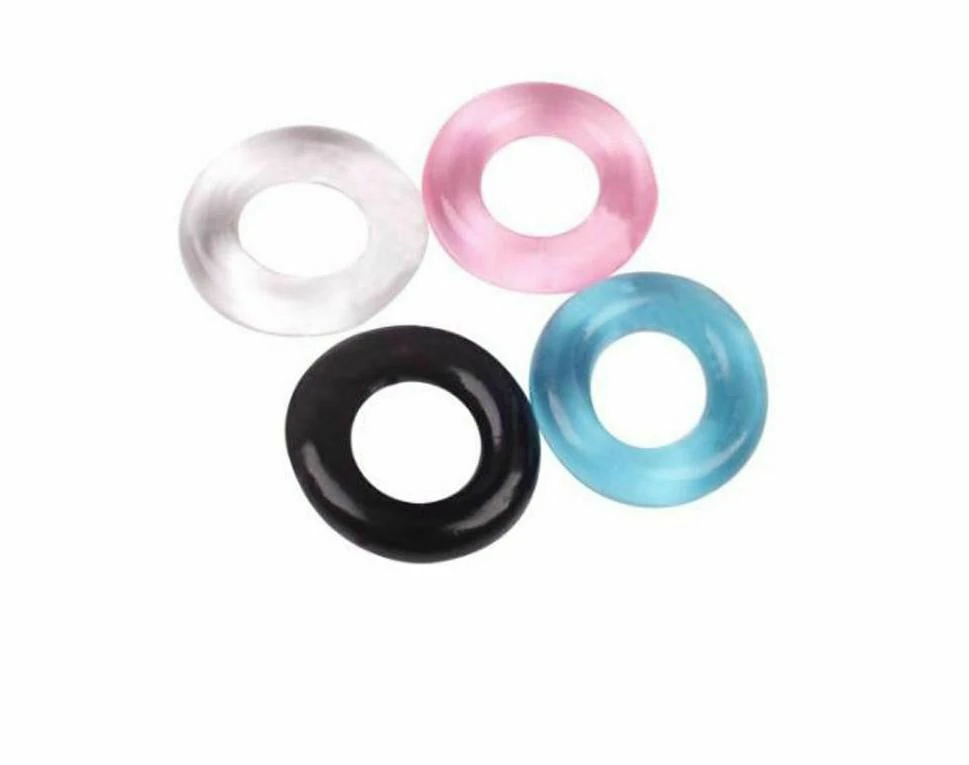 Silicone Cock Stretchy Reusable Penis Ring Ejaculation Delay - Multicoloured