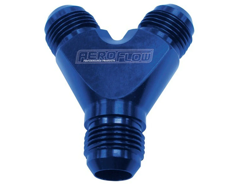 Aeroflow Y Block -8AN Blue 3X -8AN Male