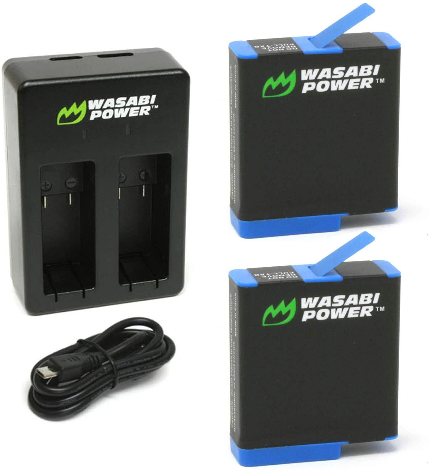 Wasabi Power Batteries (2 Pack and Dual Charger) for GoPro HERO8/HERO7/HERO6/HERO5