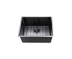 AGUZZO Stainless Steel Kitchen and Laundry Sink - 600mm Single Bowl - Gunmetal Grey - Top/Under Mount