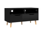 vidaXL TV Cabinet High Gloss Black 90x40x48.5 cm Engineered Wood