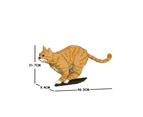 Jekca Animals - Tabby Cat Ginger Running 21cm